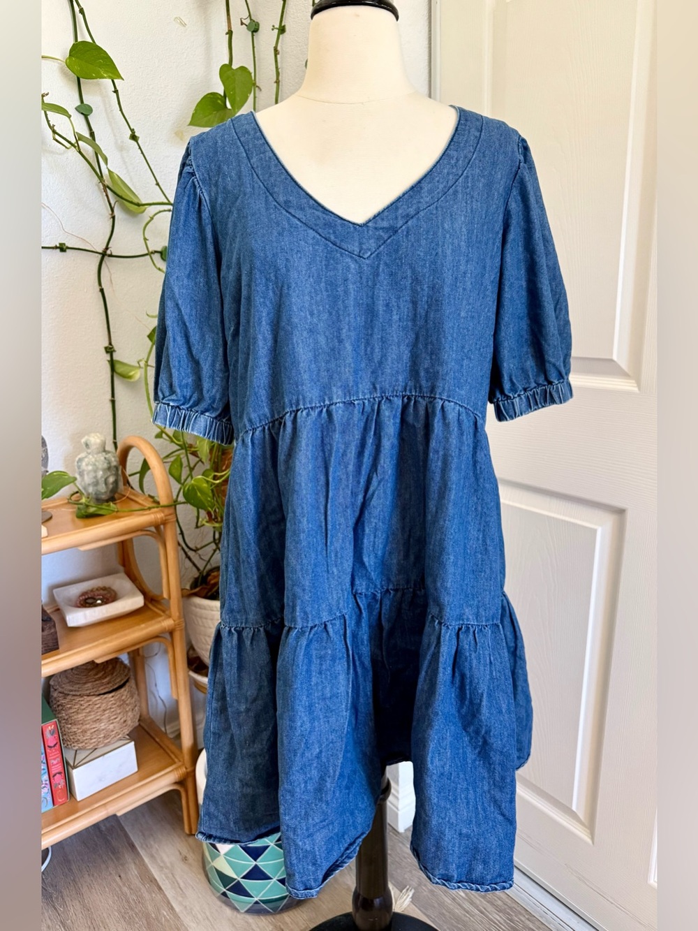 💙CITY CHIC Denim Dress Casual Blue V-Neck💙